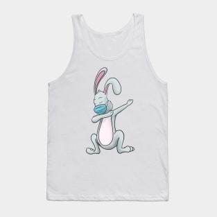 Dabbing Bunny with face mask happy easter 2021 Tank Top